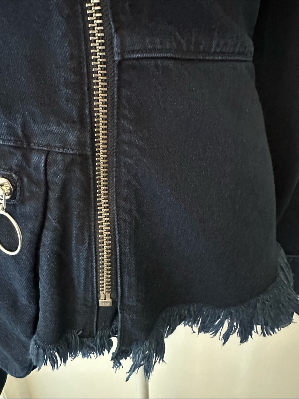 Marques' Almeida Frayed Denim Jacket - O-Ring
Zipper Biker Moto Style S - Picture 12 of 15